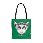 Large Tote Bag, Lenny the Lemur, forest green-Bags-Practice Empathy