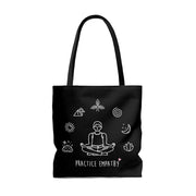 Large Tote Bag, Mantras of the Mind, male, black-Bags-Practice Empathy