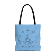 Large Tote Bag, Mantras of the Mind, male, Carolina blue-Bags-Practice Empathy
