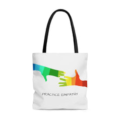 Large Tote Bag, My Hand to Yours, white-Bags-Practice Empathy