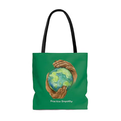 Large Tote Bag, Nourishing Home, forest green-Bags-Practice Empathy
