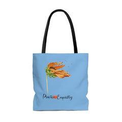Large Tote Bag, Word to the Wind, Carolina blue-Bags-Practice Empathy