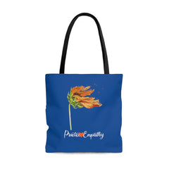 Large Tote Bag, Word to the Wind, royal blue-Bags-Practice Empathy