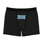 Men's Boxer Briefs, Brushes Logo, black-All Over Prints-Practice Empathy