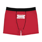Men's Boxer Briefs, Brushes Logo, deep red-All Over Prints-Practice Empathy