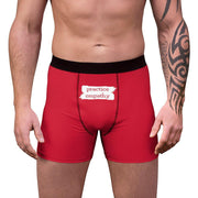 Men's Boxer Briefs, Brushes Logo, deep red-All Over Prints-Practice Empathy
