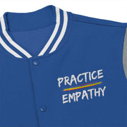 Men's Embroidered, Varsity Jacket, Rainbow Logo-Long-sleeve-Practice Empathy
