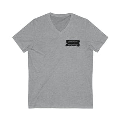 Men's Jersey Short Sleeve V-Neck Tee, Brushes Logo-V-neck-Practice Empathy