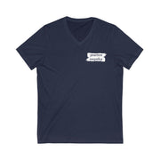 Men's Jersey Short Sleeve V-Neck Tee, Brushes Logo-V-neck-Practice Empathy