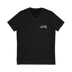Men's Jersey Short Sleeve V-Neck Tee, Hand in Hand Logo-V-neck-Practice Empathy