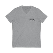 Men's Jersey Short Sleeve V-Neck Tee, Hand in Hand Logo-V-neck-Practice Empathy