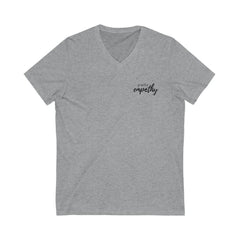 Men's Jersey Short Sleeve V-Neck Tee, Hand in Hand Logo-V-neck-Practice Empathy