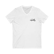 Men's Jersey Short Sleeve V-Neck Tee, Hand in Hand Logo-V-neck-Practice Empathy