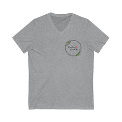 Men's Jersey Short Sleeve V-Neck Tee, Olive Branch Logo-V-neck-Practice Empathy
