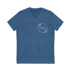 Men's Jersey Short Sleeve V-Neck Tee, Olive Branch Logo-V-neck-Practice Empathy