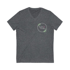 Men's Jersey Short Sleeve V-Neck Tee, Olive Branch Logo-V-neck-Practice Empathy