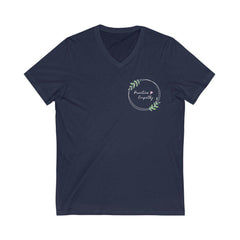 Men's Jersey Short Sleeve V-Neck Tee, Olive Branch Logo-V-neck-Practice Empathy