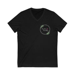Men's Jersey Short Sleeve V-Neck Tee, Olive Branch Logo-V-neck-Practice Empathy