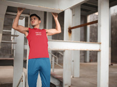 Men's Sweat-wicking Sleeveless Performance Tee, Rainbow Logo-Tank Top-Practice Empathy
