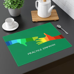 Placemat, My Hand to Yours, forest green-Home Decor-Practice Empathy