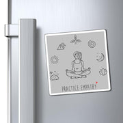 Refrigerator Magnet, Mantras of the Mind, female, light gray-Paper products-Practice Empathy