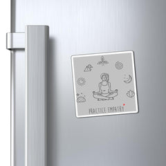 Refrigerator Magnet, Mantras of the Mind, female, light gray-Paper products-Practice Empathy
