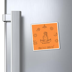 Refrigerator Magnet, Mantras of the Mind, female, light orange-Paper products-Practice Empathy