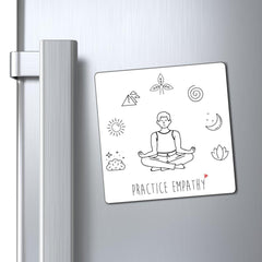 Refrigerator Magnet, Mantras of the Mind, male, white-Paper products-Practice Empathy