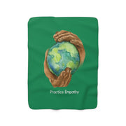 Sherpa Fleece Blanket, Nourishing Home, forest green-Home Decor-Practice Empathy