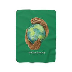 Sherpa Fleece Blanket, Nourishing Home, forest green-Home Decor-Practice Empathy