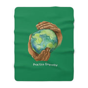 Sherpa Fleece Blanket, Nourishing Home, forest green-Home Decor-Practice Empathy