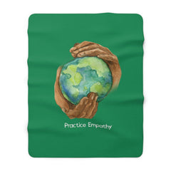 Sherpa Fleece Blanket, Nourishing Home, forest green-Home Decor-Practice Empathy