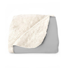 Sherpa Fleece Blanket, Olive Branch Logo, light gray-Home Decor-Practice Empathy