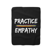 Sherpa Fleece Blanket, Rainbow Logo, black-Home Decor-Practice Empathy