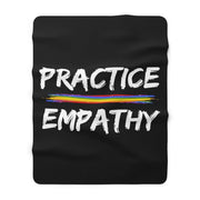 Sherpa Fleece Blanket, Rainbow Logo, black-Home Decor-Practice Empathy