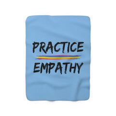 Sherpa Fleece Blanket, Rainbow Logo, Carolina blue-Home Decor-Practice Empathy