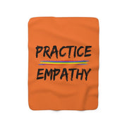 Sherpa Fleece Blanket, Rainbow Logo, dark orange-Home Decor-Practice Empathy