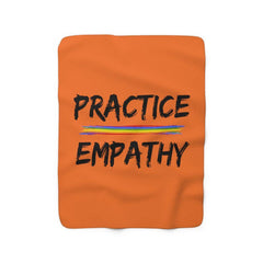 Sherpa Fleece Blanket, Rainbow Logo, dark orange-Home Decor-Practice Empathy