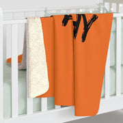 Sherpa Fleece Blanket, Rainbow Logo, dark orange-Home Decor-Practice Empathy