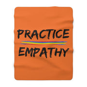 Sherpa Fleece Blanket, Rainbow Logo, dark orange-Home Decor-Practice Empathy