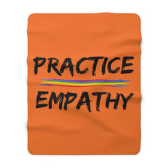 Sherpa Fleece Blanket, Rainbow Logo, dark orange-Home Decor-Practice Empathy