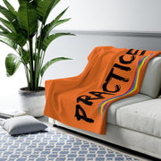 Sherpa Fleece Blanket, Rainbow Logo, dark orange-Home Decor-Practice Empathy