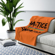 Sherpa Fleece Blanket, Rainbow Logo, dark orange-Home Decor-Practice Empathy