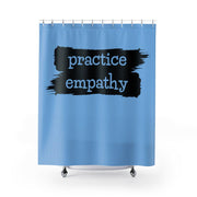 Shower Curtain, Brushes Logo, Carolina blue-Home Decor-Practice Empathy