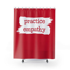 Shower Curtain, Brushes Logo, deep red-Home Decor-Practice Empathy