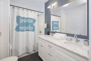 Shower Curtain, Brushes Logo, white-Home Decor-Practice Empathy