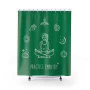 Shower Curtain, Mantras of the Mind, female, forest green-Home Decor-Practice Empathy
