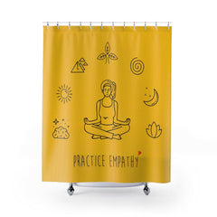 Shower Curtain, Mantras of the Mind, female, yellow-Home Decor-Practice Empathy