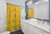 Shower Curtain, Mantras of the Mind, female, yellow-Home Decor-Practice Empathy