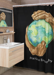 Shower Curtain, Nourishing Home, black-Home Decor-Practice Empathy